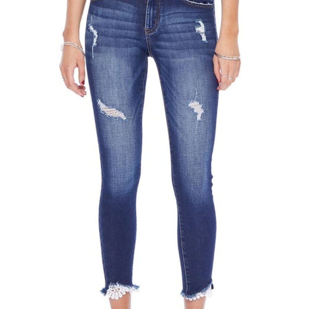 Natures Denim by Kancan Mid Rise Capris